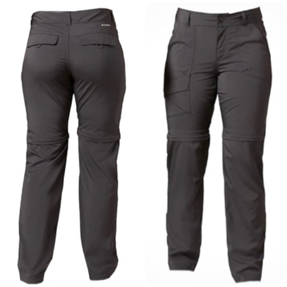 NWOT Columbia Kestrel Convertible Dark Gray Cargo Pants Shorts Hiking Women’s 14